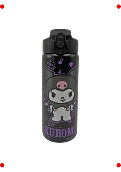 Kuromi Temalı Pipetli Termos Matara 600ML Mor