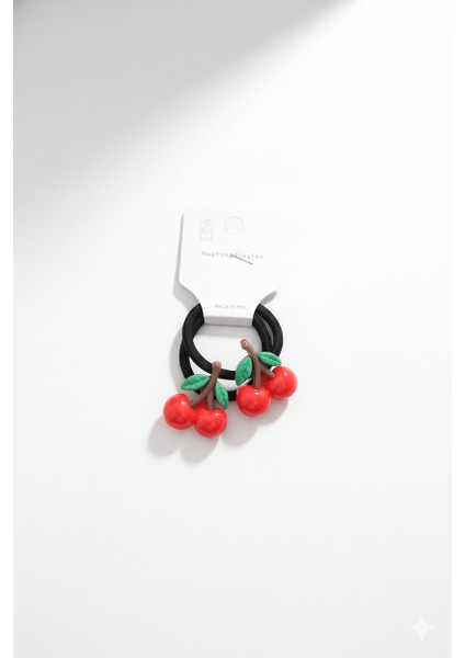 Kiraz Figürlü Lastik Toka, Lastikli Kiraz Toka (1 Çift - 2 Adet)