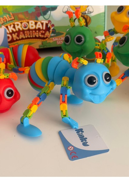 Eğitici Eklemleri Hareket Eden Çıngırak Lı Ses Çıkartan Akrobatik Renkli Eğlenceli Karıncalar 20CM fiyatları