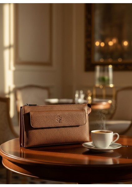 Erkek Deri Clutch El Çantası | Hakiki Deri Şık Günlük ve Ofis Çok Gözlü Kullanım