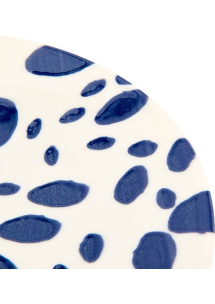 Porselen Lido Puantiyeli Servis Tabağı - Mavi - 25 cm modelleri