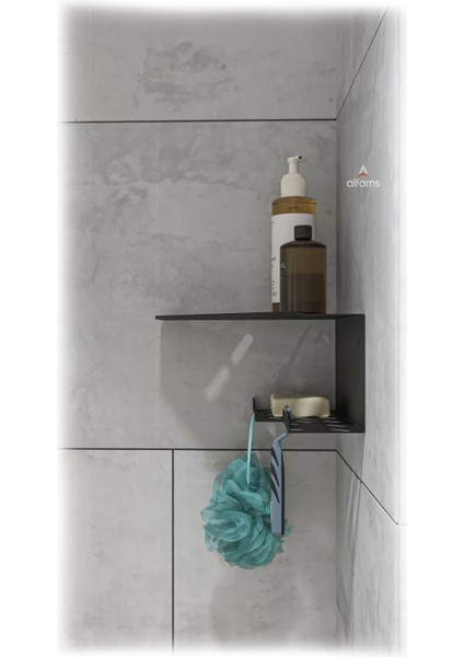 Metal Köşe Banyo Rafı Beyaz Paslanmaz Su Tutmayan Duş Düzenleyici (21X21X11 Cm) indirimleri