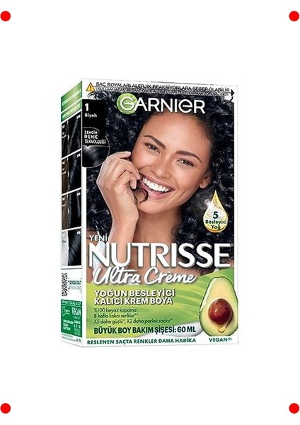 Yoğun Besleyici Kalıcı Krem Saç Boyası - Siyah Ton