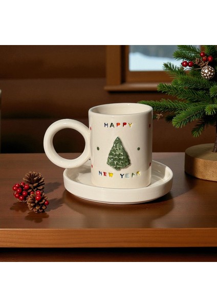 Yılbaşı Temalı El Yapımı Seramik Türk Kahvesi Fincanı fiyatları