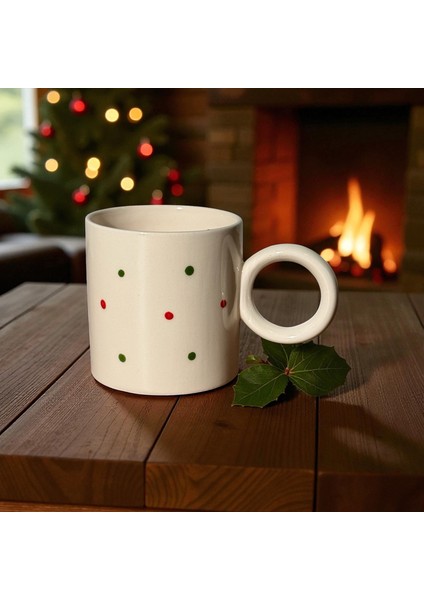 Yılbaşı Temalı El Yapımı Seramik Türk Kahvesi Fincanı indirimleri