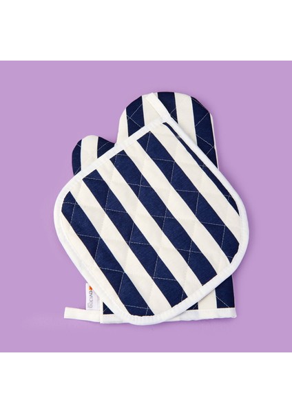 Soft Nemo Fırın Eldiveni ve Tutaç - Ekru / Lacivert - 17X28 cm + 20X20 cm fiyatları