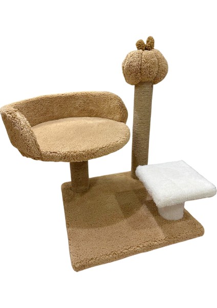Bal Kabaklı 🎃 Peluş Kedi Yatağı ve Tırmalama Tahtası | Sonbahar Soft Renklerde Şık Tasarım | Yumuşacık Dinlenme Alanı | Kediler Için Konforlu, Dekoratif ve Dayanıklı Peluş Taht Modeli fırsatları