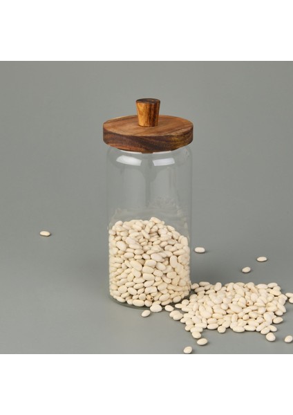 Akasya Kapaklı Kavanoz - Kahverengi / Şeffaf - 950 ml fiyatları