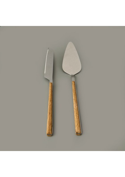 Mia Bianco 2 Parça Salata Servis Takımı - Kahverengi / Gri