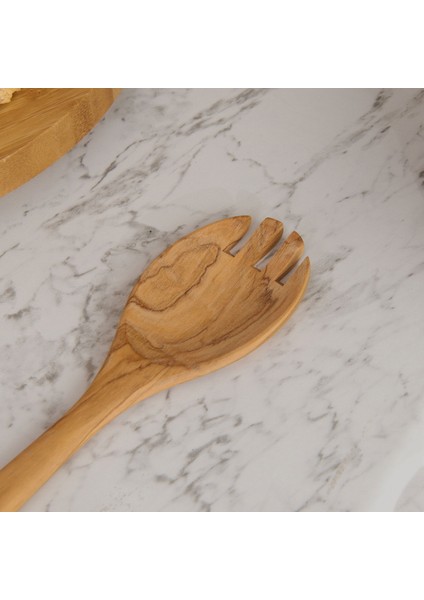 Zeytin Ağacı Servis Kaşığı - Açık Kahverengi - 30 cm fiyatları