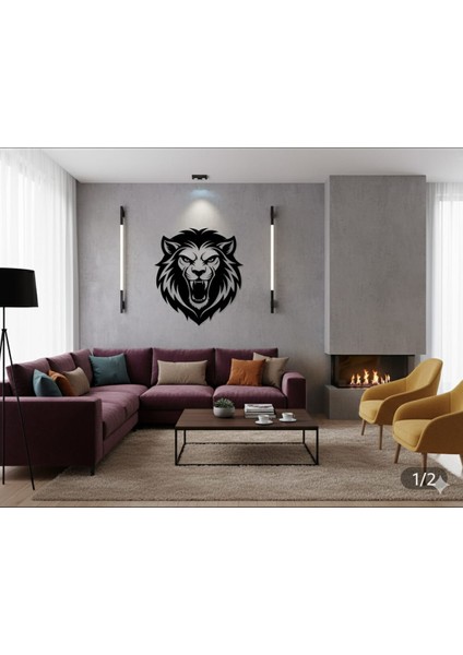 Modern Aslan Figürü Duvar Süsü | 3D Baskı Salon Dekoru fiyatları