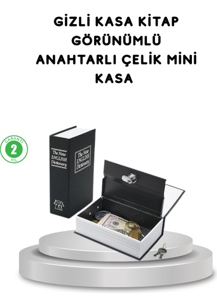 Nrzsnt Gizli Kitap Kasa – Metal Gövdeli, Anahtarlı