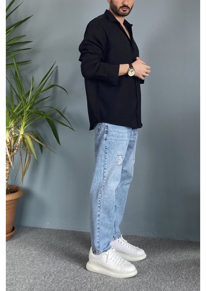 %100 Pamuk Oversize Uzun Kollu Keten Gömlek fiyatları