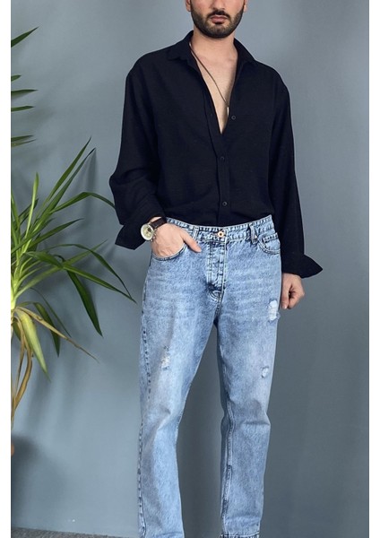 %100 Pamuk Oversize Uzun Kollu Keten Gömlek modelleri