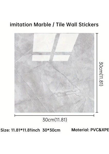 Gri Mermer Desen Duvar Sticker (30*30) modelleri
