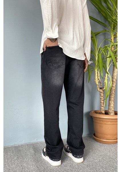 Taşlanmış Siyah Baggy Kot Pantolon fırsatları