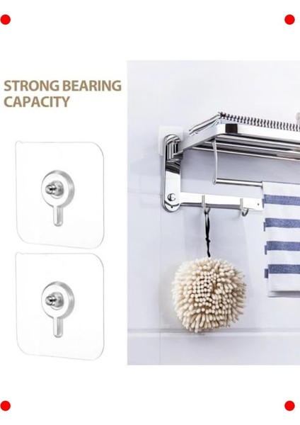 4 Adet Şeffaf Yapışkanlı Duvar Vidası Kancası fiyatları