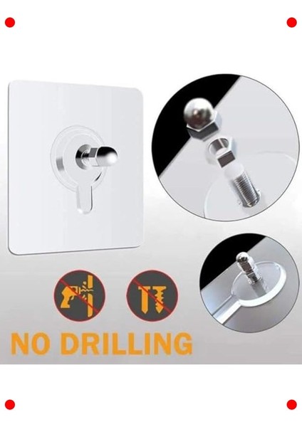 4 Adet Şeffaf Yapışkanlı Duvar Vidası Kancası modelleri