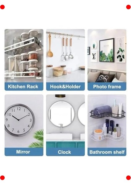 4 Adet Şeffaf Yapışkanlı Duvar Vidası Kancası fırsatları