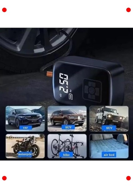 Kablosuz Araç Hava Kompresörü - 150 Psı, LED Işıklı fırsatları