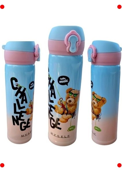Ayıcık Tasarımlı 500 ml Paslanmaz Çelik Çocuk Termosu