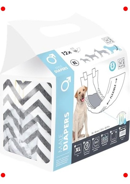 Erkek Köpekler Için Koruyucu Külot (Xl) - 12 Adet