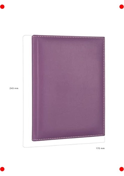2026 Tarihli Deri Ajanda 17X24 cm - Lila indirimleri