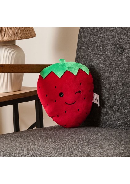 Soft Çilek Figürlü Yastık - Kırmızı - 25 cm