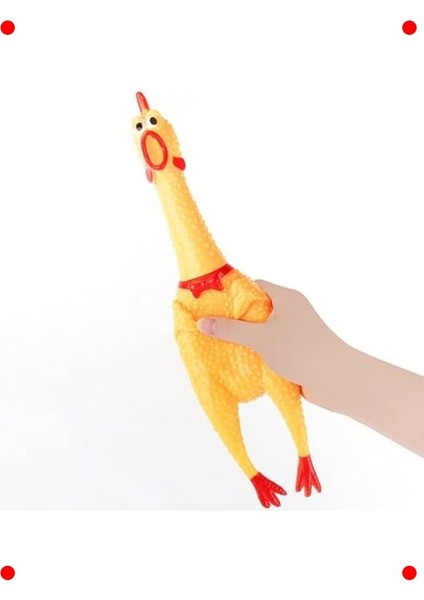 Gıcırtılı Sarı Kauçuk Tavuk Oyuncak - Stres Giderici indirimleri