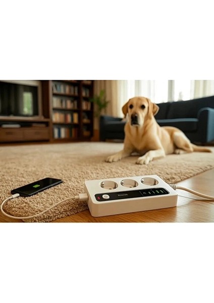 P10 3x Priz 3000W Akım Korumalı 4x USB 2x Type-C Girişli Çoklu Priz fırsatları