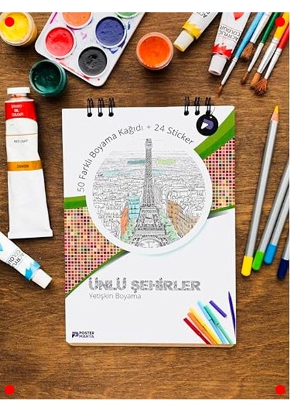 Yetişkinler Için Şehir Manzaraları Boyama Kitabı