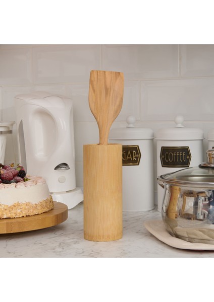Zeytin Ağacı Düz Spatula - Açık Kahverengi - 30 cm modelleri