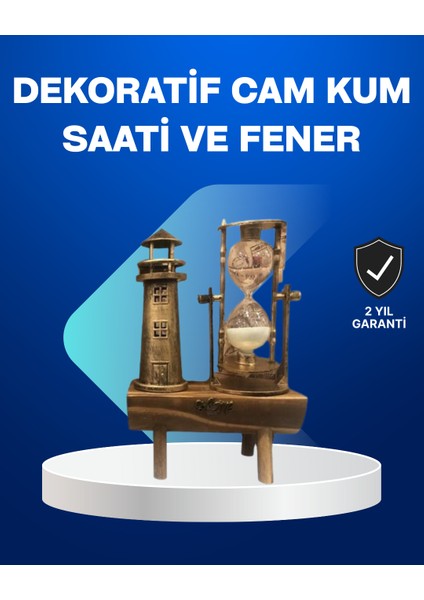 Nrzsnt Deniz Feneri Tasarımlı Ahşap Kum Saati – Retro Masa Aksesuarı