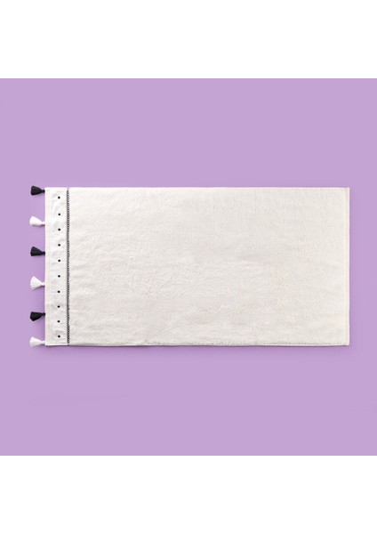 Soft Piene Yüz Havlusu - Ekru / Siyah - 50X90 cm fiyatları