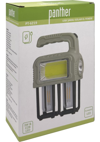 PT-6219 USB Şarjlı Solar El Feneri | Powerbank Özellikli 1000 Lumen indirimleri