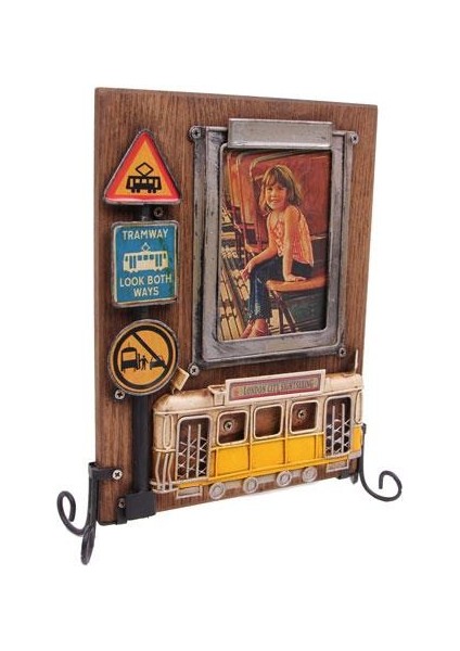 Dekoratif Metal Çerçeve Tramvay Dekorlu Vintage Hediyelik fiyatları