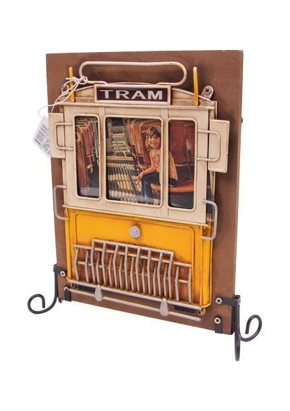 Dekoratif Metal Çerçeve Tramvay Dekorlu Vintage Hediyelik indirimleri