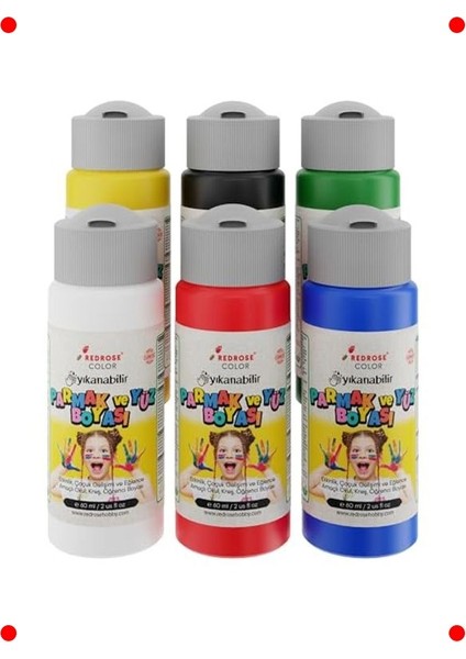 Ana Renkler Parmak Boyası Seti - 6X60 ml