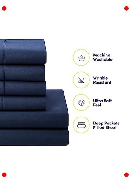 Queen Boy Lacivert Düz Renk Yorgan ve Çarşaf Seti modelleri