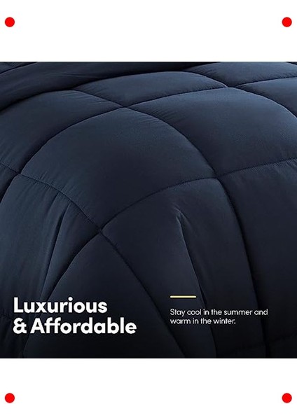 Queen Boy Lacivert Düz Renk Yorgan ve Çarşaf Seti fırsatları