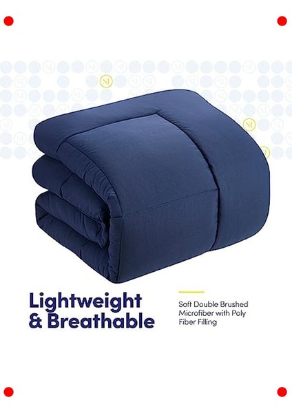 Queen Boy Lacivert Düz Renk Yorgan ve Çarşaf Seti indirimleri