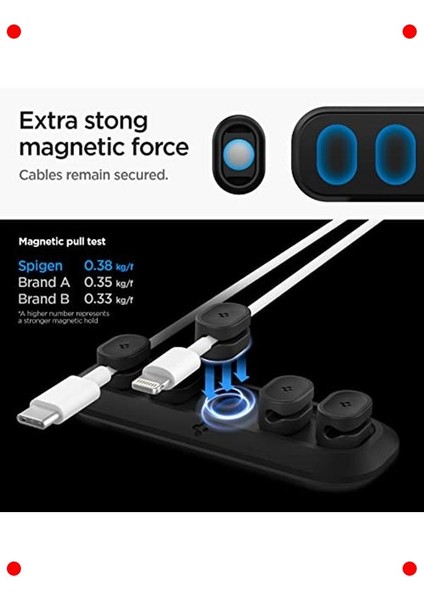 Manyetik Kablo Tutucu - Siyah modelleri