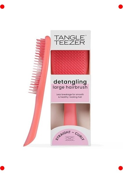 Geniş Islak & Kuru Saç Detangler Fırça - Somon Pembe