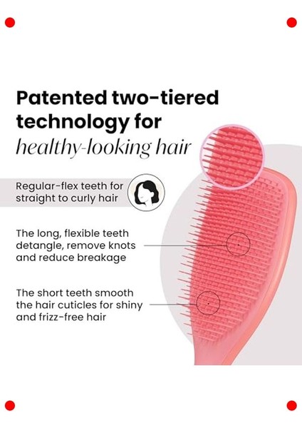 Geniş Islak & Kuru Saç Detangler Fırça - Somon Pembe fiyatları