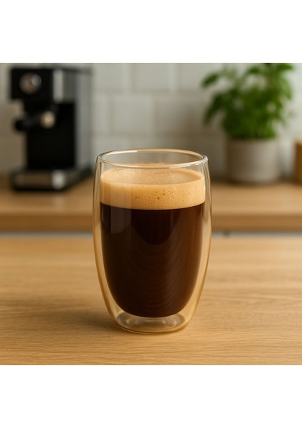 Çift Cidarlı Latte Bardağı - Amber - 450 ml