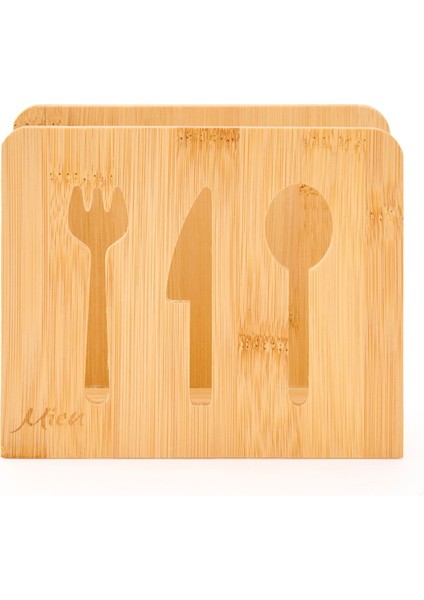 Bambu Dik Peçetelik - Kahverengi - 14 cm