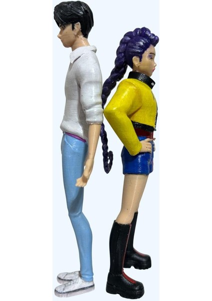 Hd-Rumi & Hd-Jino – El Boyama 3D Koleksiyon Figür Seti | Işıltılı Detaylar | Demon Hunters Tarzı fiyatları