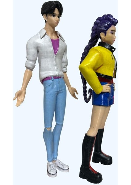 Hd-Rumi & Hd-Jino – El Boyama 3D Koleksiyon Figür Seti | Işıltılı Detaylar | Demon Hunters Tarzı fırsatları