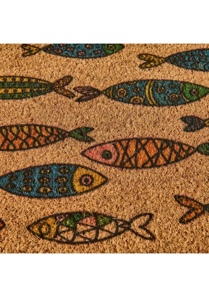 Home Koko Fish Yarım Ay Kapı Önü Paspası - Renkli - 45X75 cm fiyatları
