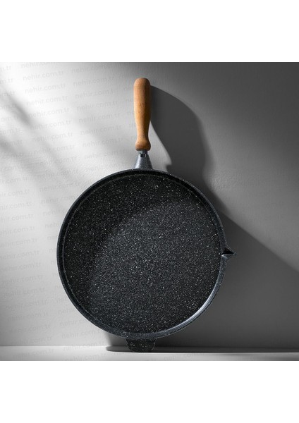 Alüminyum Döküm Gözleme Tavası - Siyah / Açık Kahverengi - 36 cm modelleri